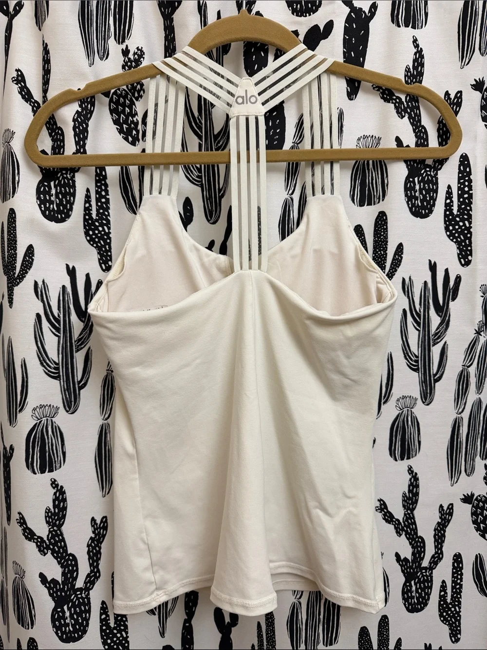 ALO Yoga White Strappy Y Back Tank Top